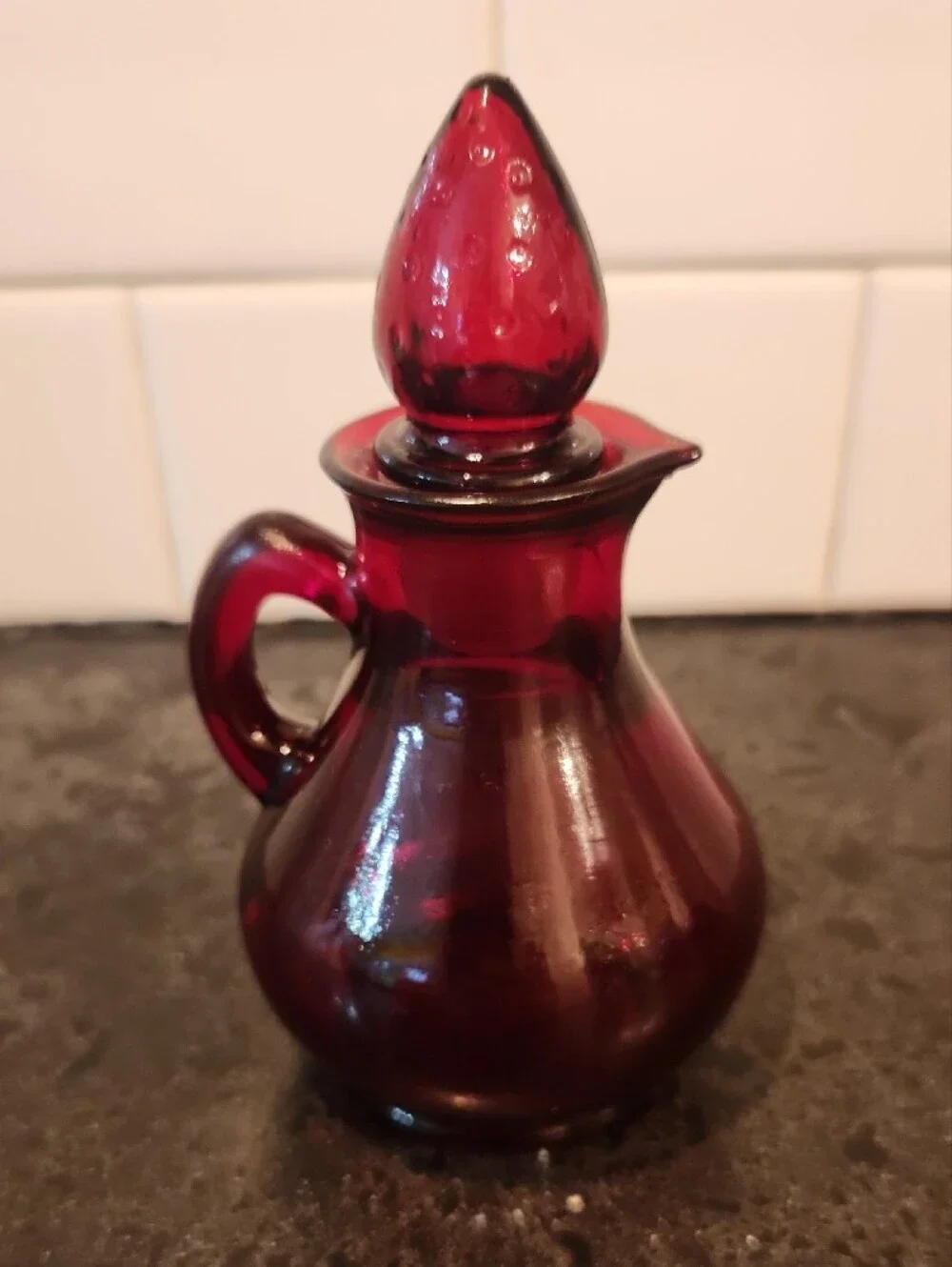 Avon Ruby Red Glass Cruet with Stopper